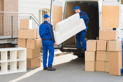 Removalists unloading furniture at a Bayswater property