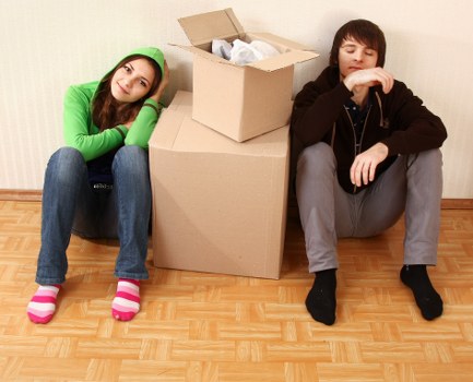 Office furniture and IT items organized for transport during a Bayswater relocation