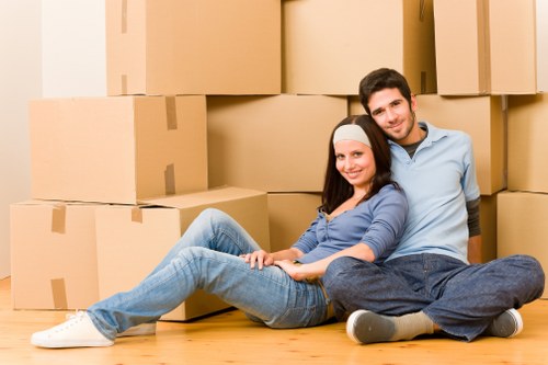 Boxes and household items prepared for a move in Bayswater